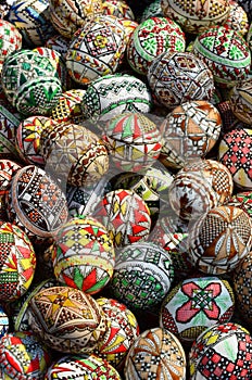 Traditional romanian handcrafted Easter eggs photo