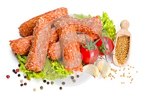 Traditional romanian mititei, pork meat rolls