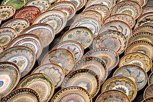 Traditional romanian pottery plates