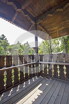 Traditional romanian wooden porch