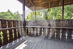 Traditional romanian wooden porch