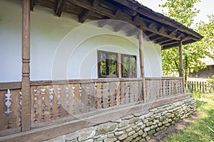 Traditional romanian wooden porch