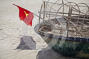 Traditional round Vietnamese boat