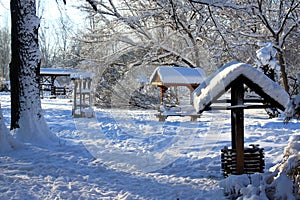 Traditional rural area in winter