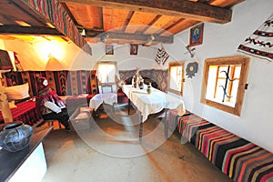Traditional rural home interior from Bucovina photo