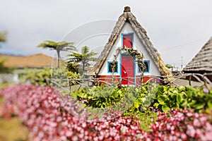 Traditional rural house in Santana Madeira, Portugal.Selective Focus