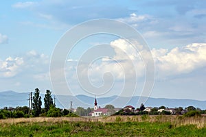 Traditional rural landscape of Transcarpathia. The concept of peace, idyll, tranquility and meditation.