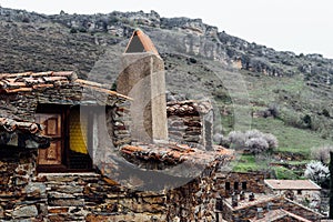 Traditional rural village house of Patones in Spain photo