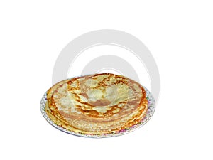 Traditional russian blini isolated on a white background. Pancakes. Pancake week. Maslenitsa