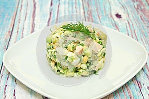 Traditional Russian christmas salad Olivier