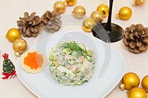 Traditional Russian christmas salad Olivier