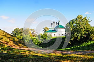 Traditional russian churches and countryside view in Suzdal, Russia