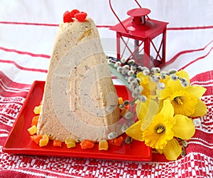 Traditional Russian curd easter pie