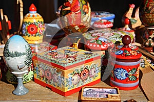 Traditional Russian painted souvenirs