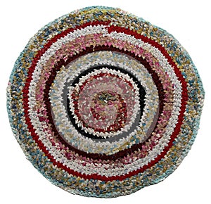 Traditional Russian round knit Mat handmade.