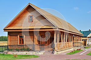 Traditional russian rural wooden house