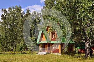 Traditional russian rural wooden house