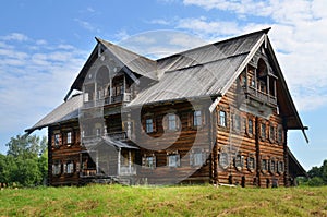 Traditional russian rural wooden house