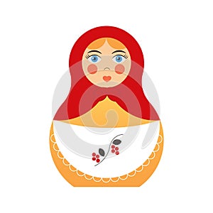 A traditional Russian toy is a matryoshka doll. Stock vector graphics.