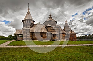 Traditional Russian wooden Church for tourists in Suzdal, Russia