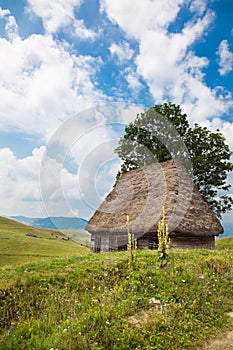 Traditional rustic house in Apuseni Mountains photo