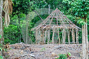 Traditional rustic house of indigenous Kogi people