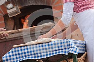 Traditional Rye flour bread cooked on site during the