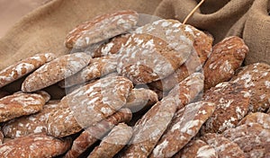 Traditional Rye flour bread cooked on site during the