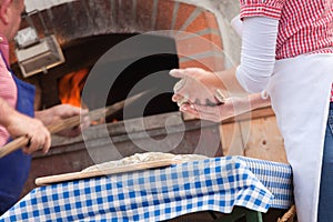 Traditional Rye flour bread cooked on site during the