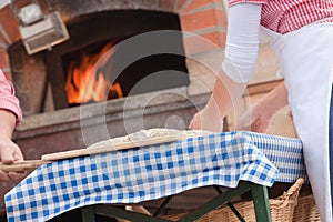 Traditional Rye flour bread cooked on site during the