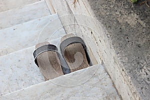 Traditional sabot footwear of Turkey photo