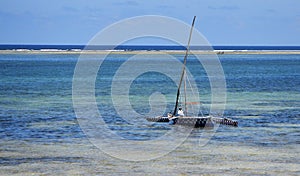 Traditional sailing ship in Mombasa, Kenya