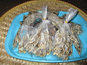 Traditional salted fish is processed still in the traditional way  delicious  tasty and without preservatives