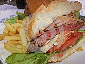 Traditional sandwich of the cuisine of Uruguay photo