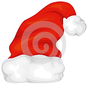 Traditional Santa Claus hat. Icons of different types of hats for Christmas