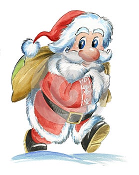 Traditional Santa Claus with sack