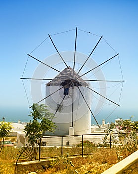 Traditional Santorini windmill