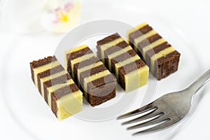 Traditional Sarawak Malaysia steamed layered cake