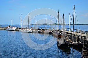 Traditional Scandinavian Wooden boats at Roskilde Denmark