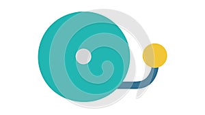 Traditional School Bell Flat Design Icon, vector design Generative AI