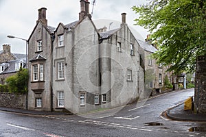 Traditional Scottish cottages on Main street, Doune, the district of Stirling, Scotland, UK