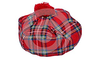 Traditional Scottish Red Tartan Bonnet.