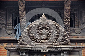 Traditional sculpture in nepal - old, ancien, mystery and beautiful photo