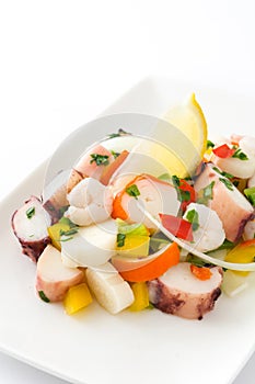 Traditional seafood ceviche from Peru