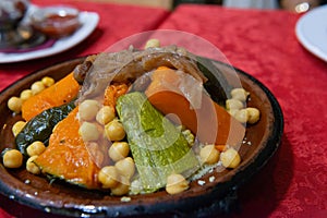 traditional semola dish with vegetables from morocco