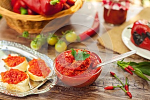 Traditional Serbian ajvar,tasty dish