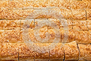 Traditional Serbian cheese pie gibanica close up