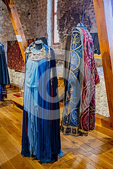 Traditional Serbian medieval costumes on exibition Nemanjici - Born of the Kingdom by author Petar Djinovic