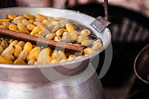 Traditional sericulture Thai silk making in Countryside, Thailand