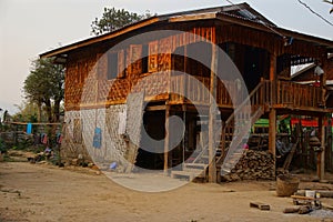 Traditional Shan house on stilts in Hsipaw photo